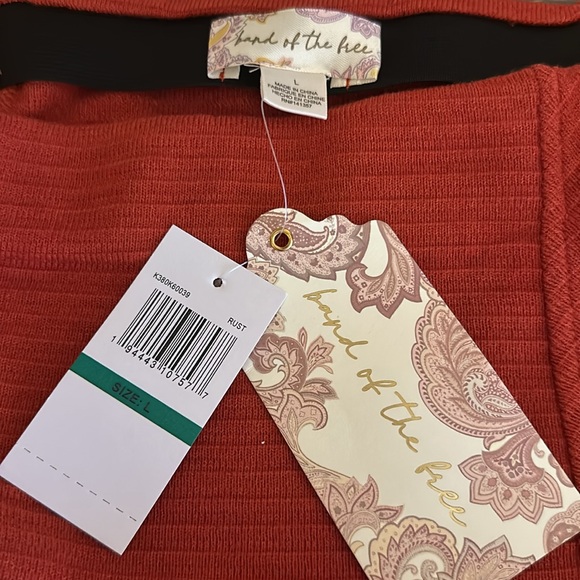 🆕 Band of the free, Renee Rust Ribbed Pencil Skirt, Size L - Picture 5 of 5